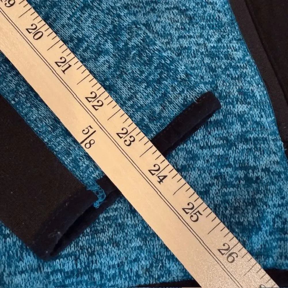 Andrew Marc New‎ York Full Zip Sweater Jacket Heathered Teal Black Size Large